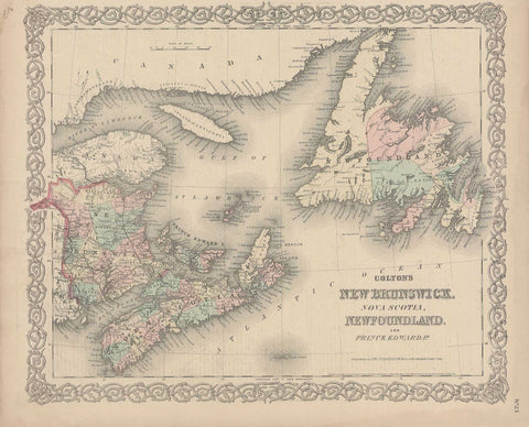 2970 Colton's New Brunswick, Nova Scotia and Prince Edward Island, 1855, Colton