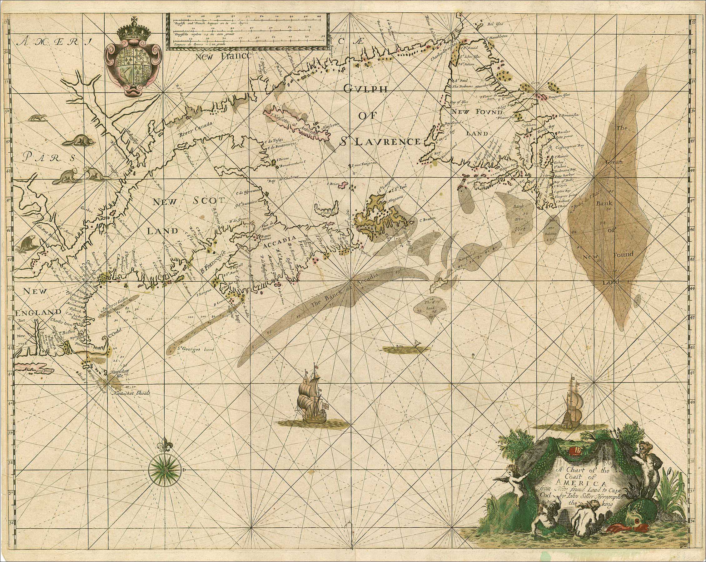 3539 Chart of the Coast of America, 1674, Seller