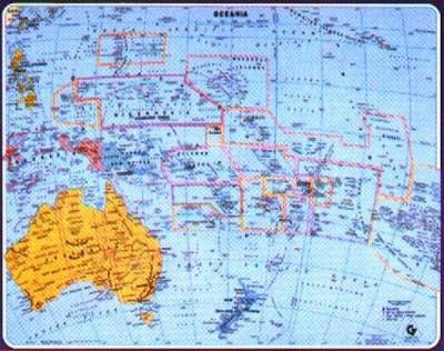 Oceania Gabelli Political Wall Map 34" x 27"