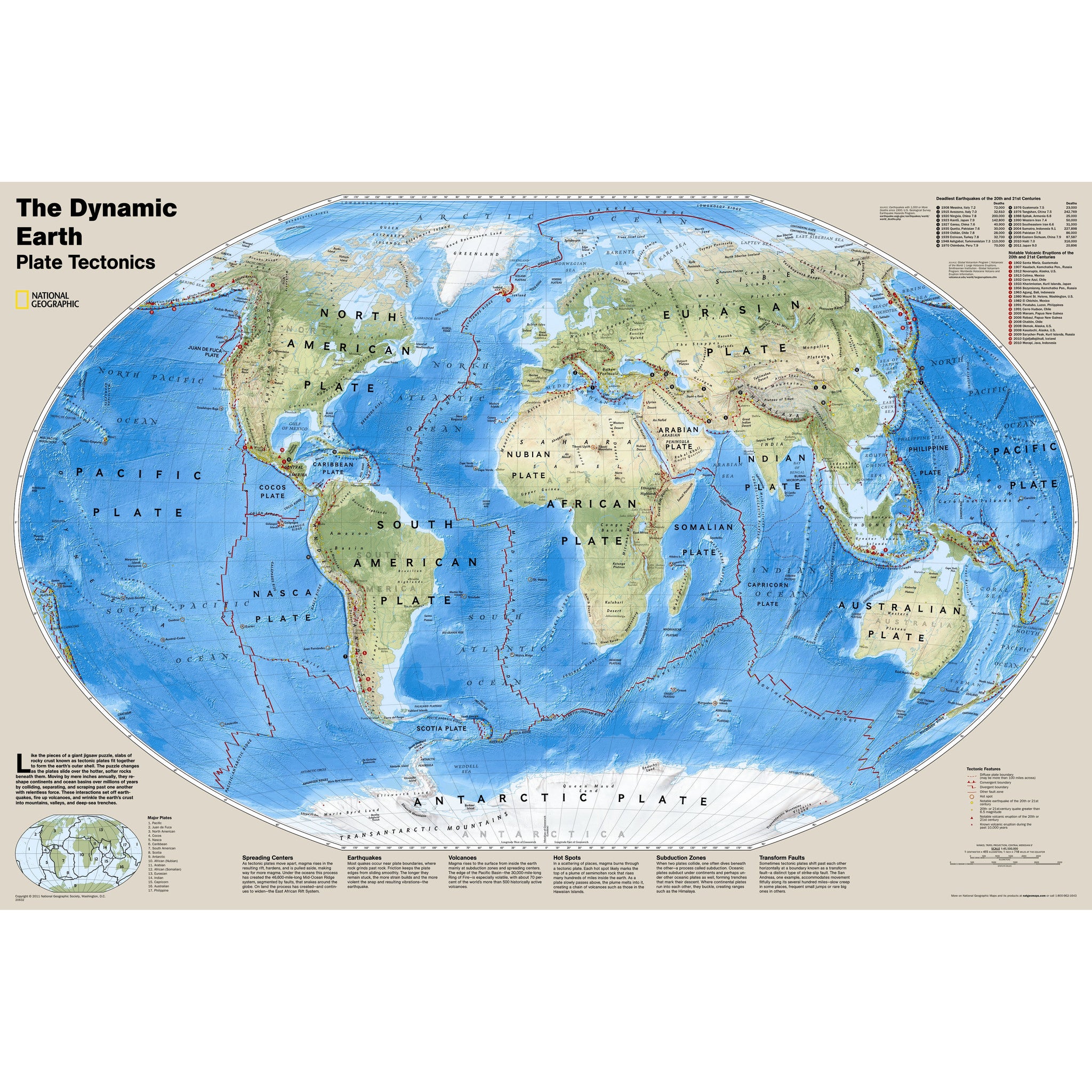 The Dynamic Earth Wall Map 36" X 24"