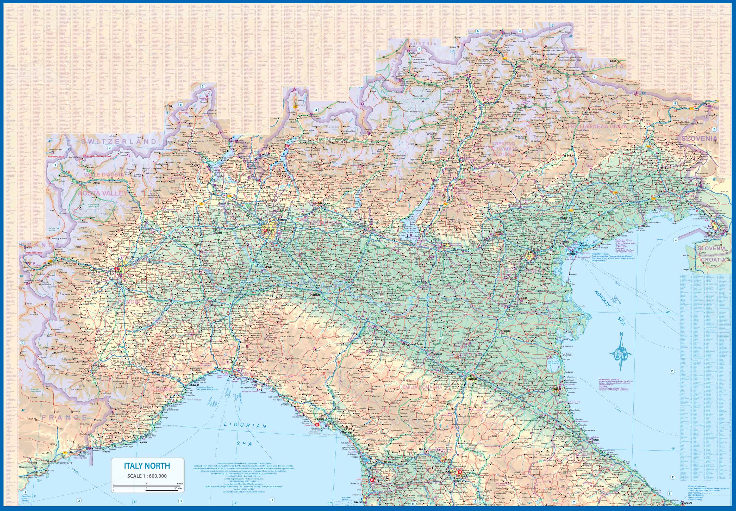 Italy North & Central ITM Travel Map 1e