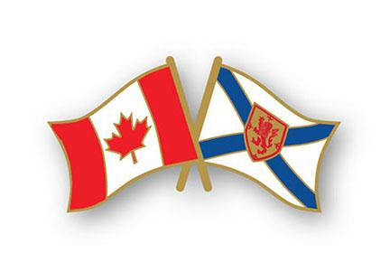 Nova Scotia/Canada Crossed Flags Lapel Pin