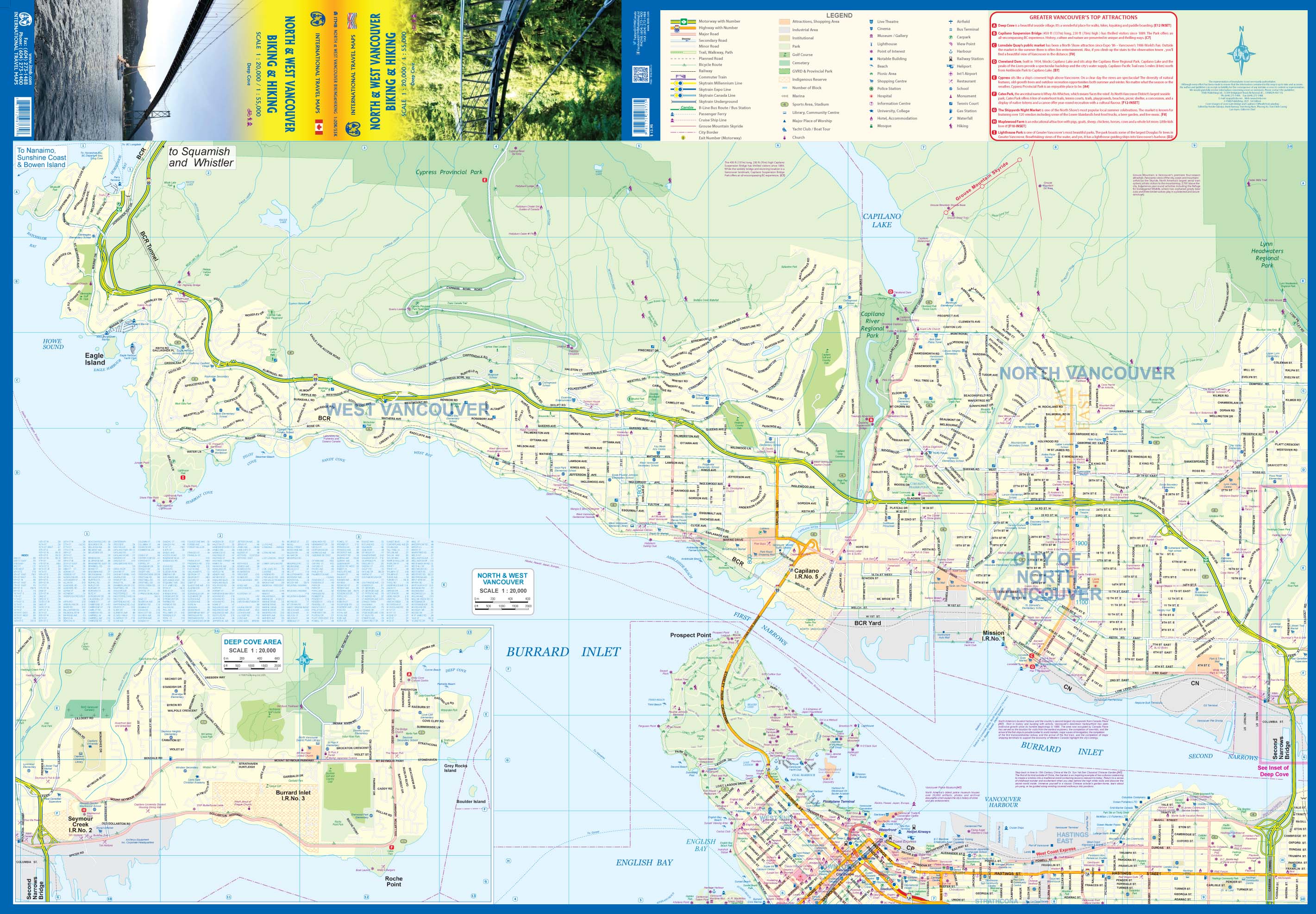 Vancouver North & West Biking & Hiking ITM Map 1e