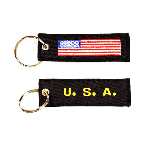 USA Embroidered Keychain