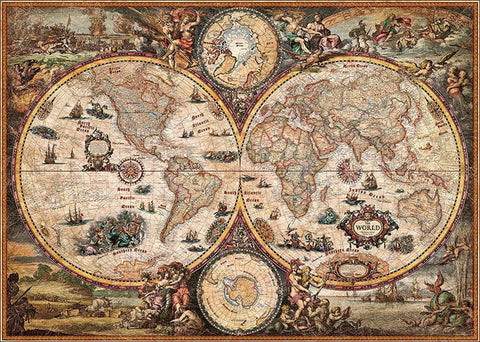 World Vintage-Style Wall Map 54"x 38"