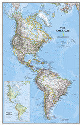 The Americas Classic Political Wall Map 24" X 36"