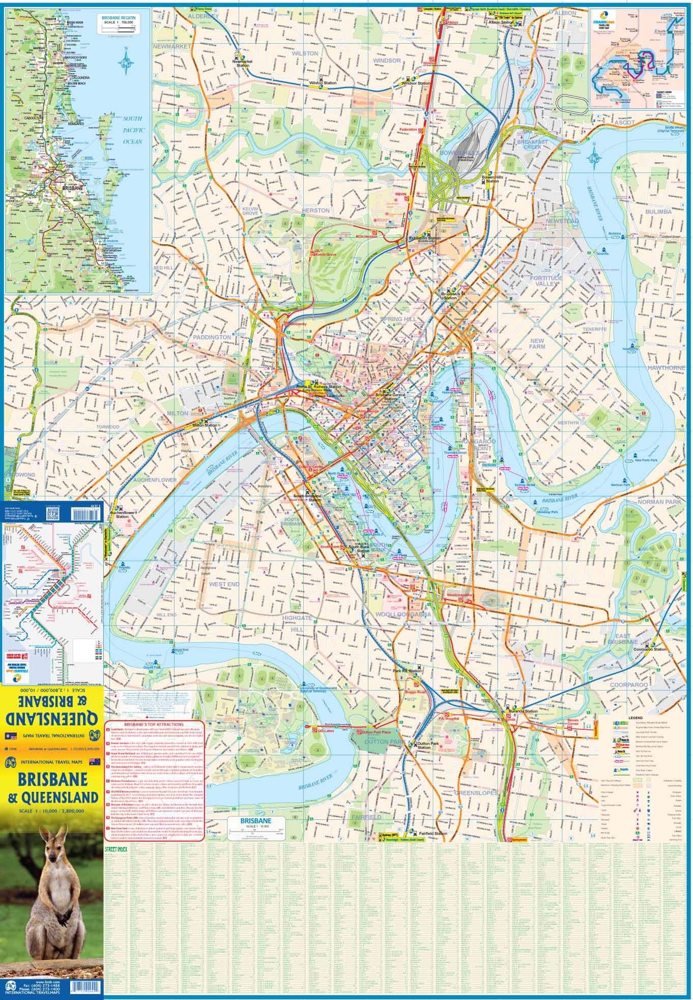 Brisbane & Queensland  ITM Travel Map 2e