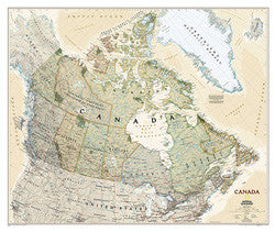 Canada Executive Laminated Wall Map  38"x 32"