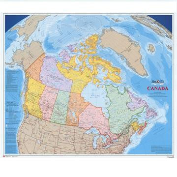Canada Political Wall Map  43"x 36"