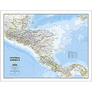 Central America Classic Wall Map 29" X 22"