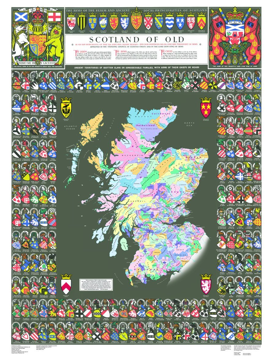 Scotland Of Old Clans Map
