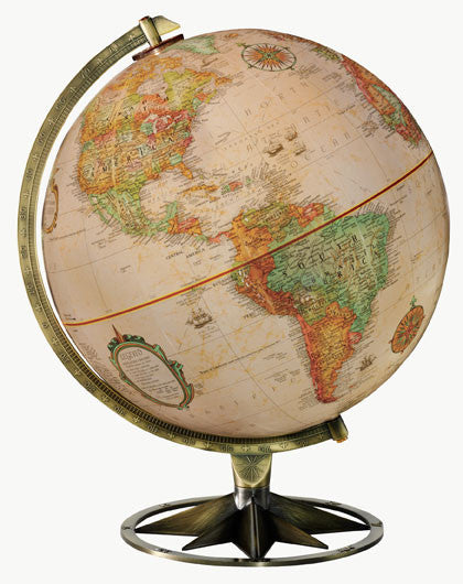 Compass Rose 12" Antique Style Globe