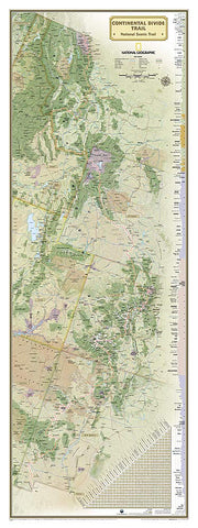 Continental Divide Trail Wall Map 18" x 48"