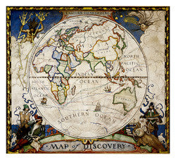 Map of Discovery: Eastern Hemisphere Wall Map 19"x 21"