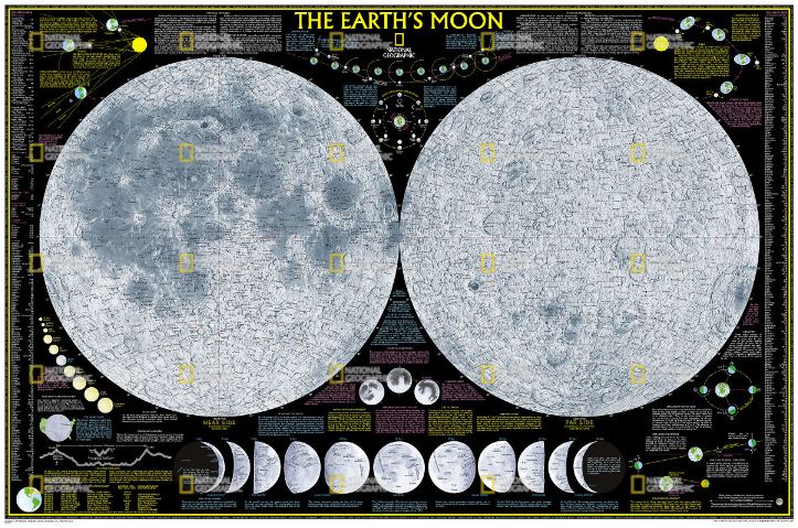 Earth's Moon Wall Map