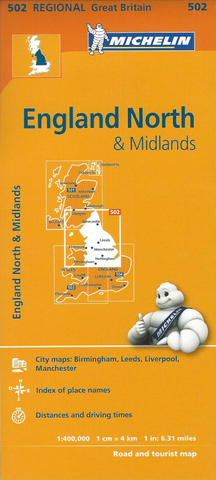 England North & Midlands Michelin Map 502
