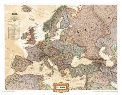 Europe Executive Wall Map 30" x 24"