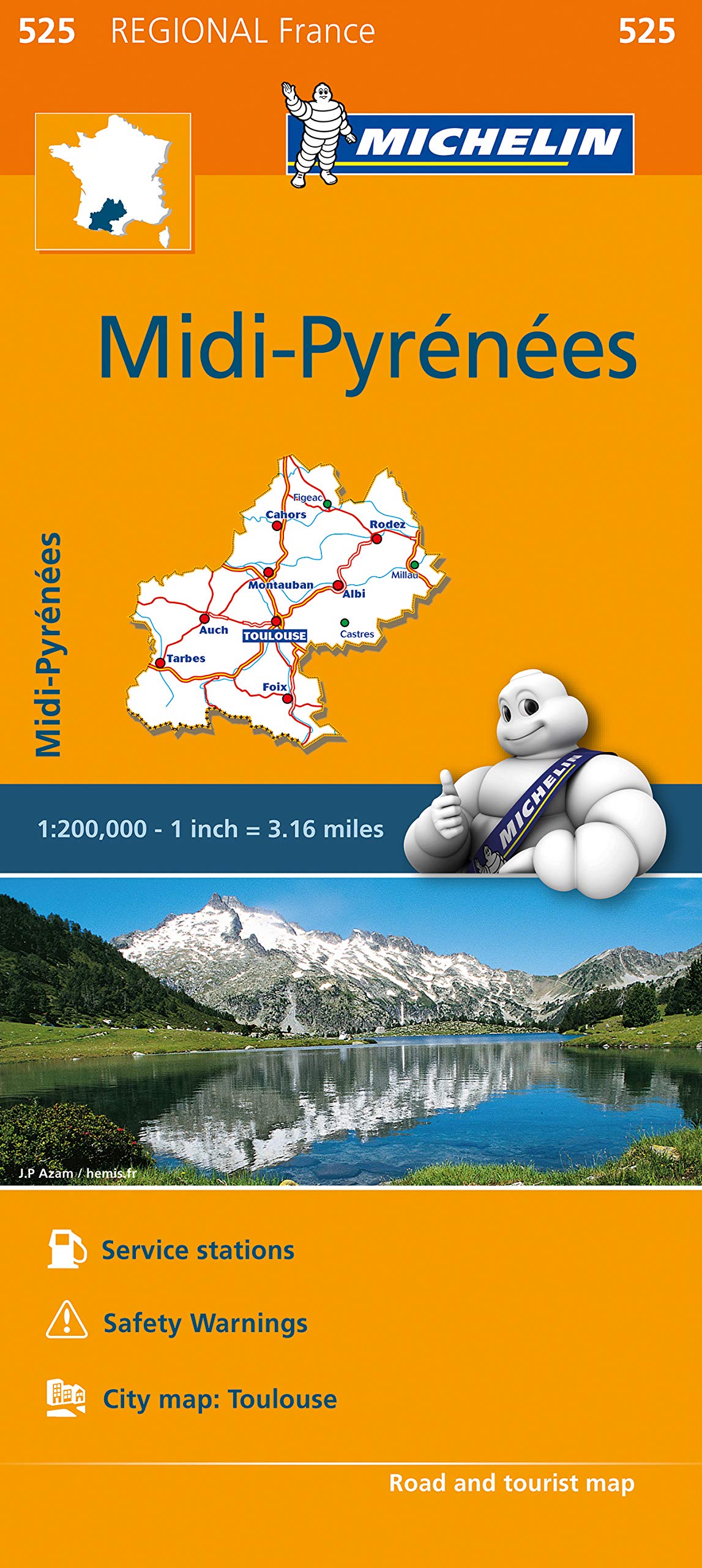 Midi-Pyrenees Michelin Map 525