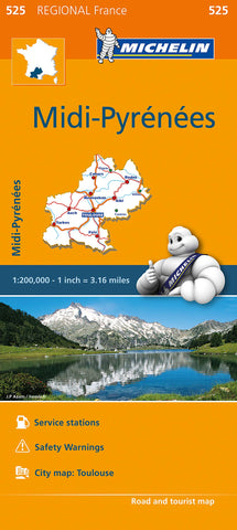 Midi-Pyrenees Michelin Map 525