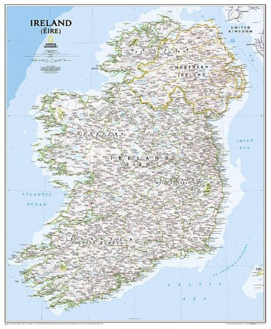 Ireland Classic Wall Map 30" X 36"