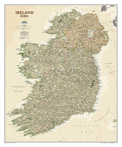 Ireland Executive Wall Map 30" X 36"