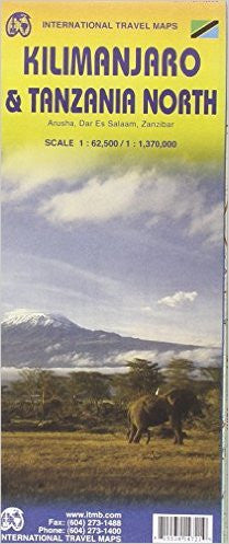 Kilimanjaro & Tanzania North ITM Travel Map 6e