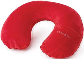 Inflatable Neck Pillow with Cover - Red