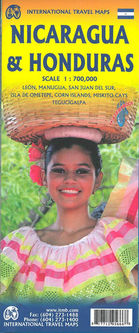 Nicaragua & Honduras ITM Travel Map 5e