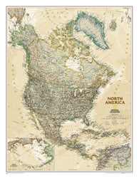 North America Executive Political Wall Map 24" X 30"