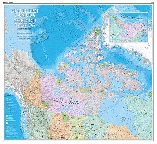Northern Canada Wall Map  48"x 44"