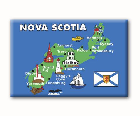 Nova Scotia Map /green Magnet