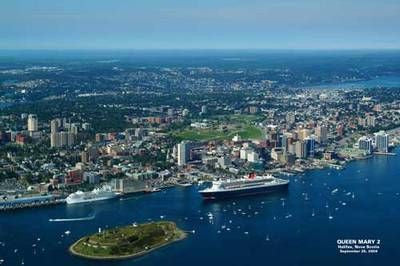Halifax Harbour / Queen Mary 2 Poster 6"x 9"