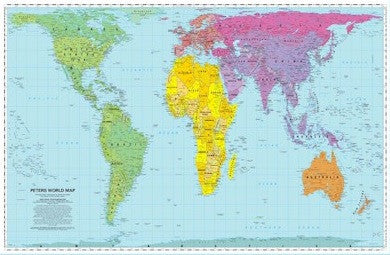 Peter's Projection World Wall Map 36" x 24"