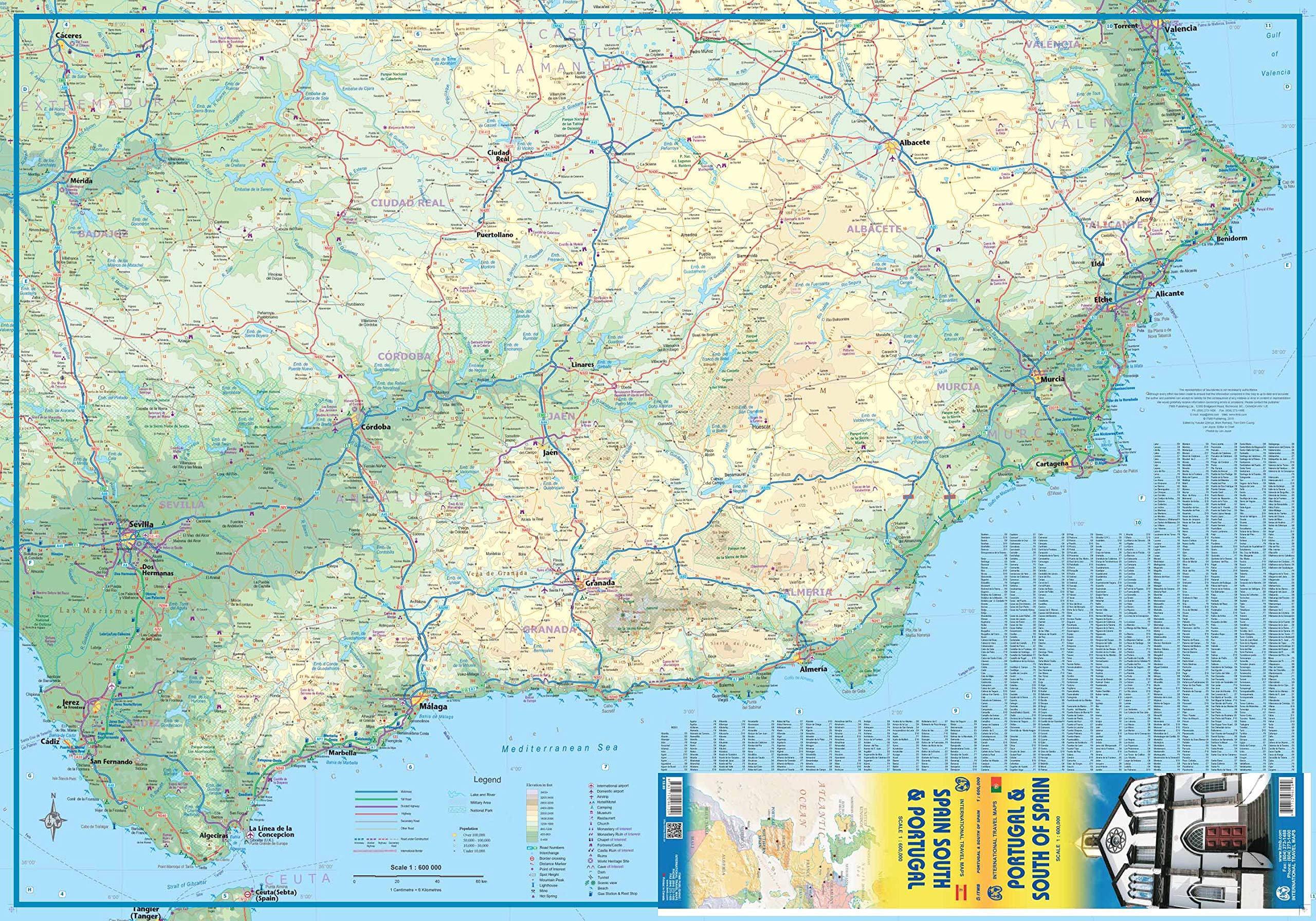 Portugal & South of Spain ITM Map 1e