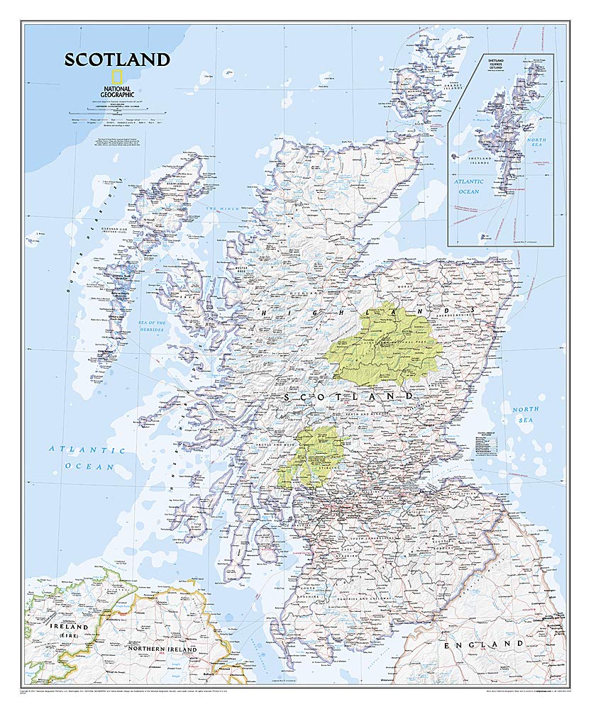 Scotland Classic Wall Map 30" X 36"