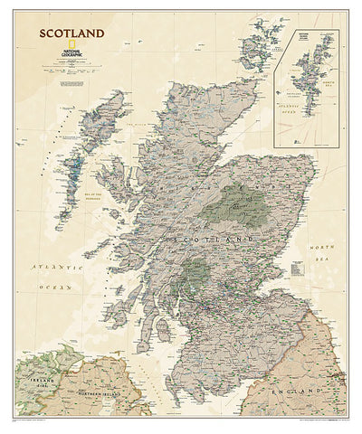 Scotland Executive Wall Map 30" X 36"