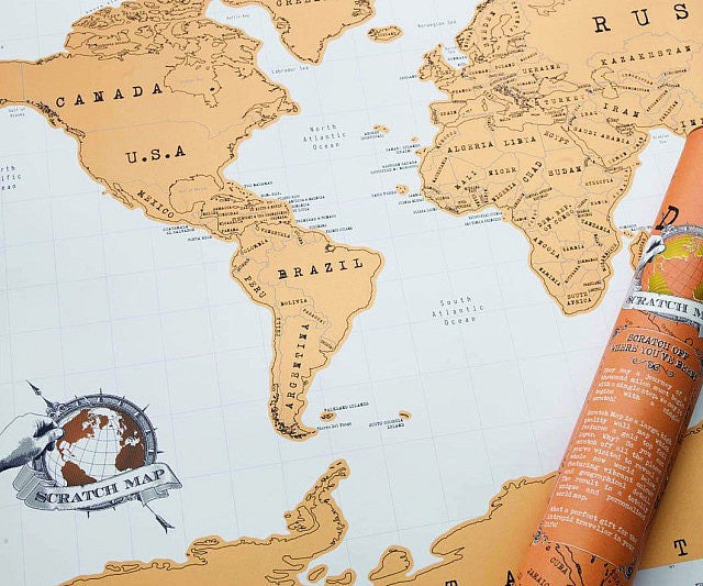 Scratch Off World Map Traveler's Edition 16.5" x 12"