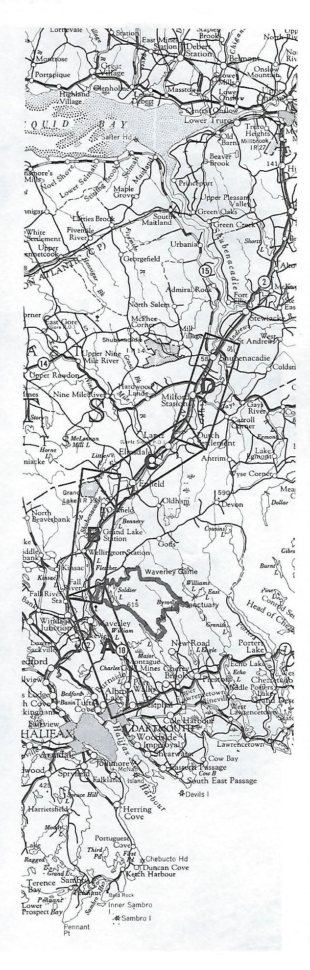 Shubenacadie Canal & River (Part A + B). Canoe/Kayak Map