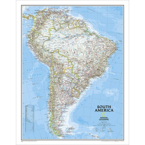 South America Classic Wall Map 36" x 46"
