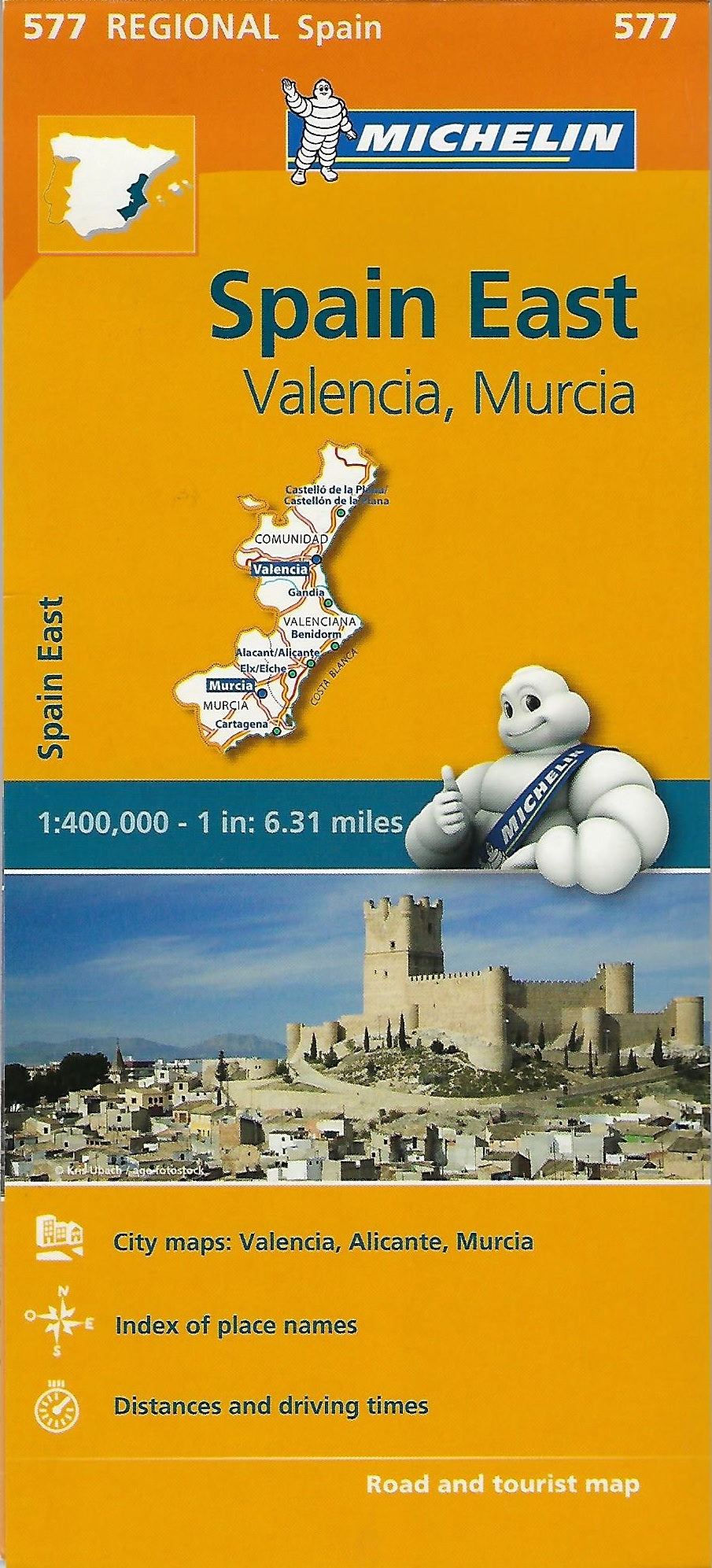 Spain East, Valencia, Murcia Michelin Map 577