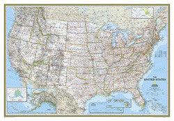 USA Classic Political Laminated Wall Map 36" X 24"