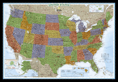 USA Decorator Political Wall Map 43" X 30"