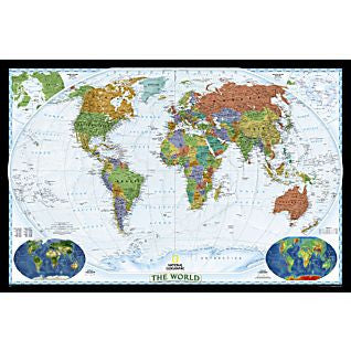World Decorator Political Wall Map 46" X 30"