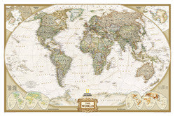 World Executive Political Wall Map Laminated 73"x 48"