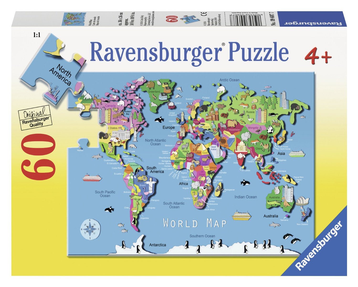 World Map Kid's Puzzle 60 pc