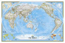 World Classic Pacific Centered Wall Map 46" x 30"