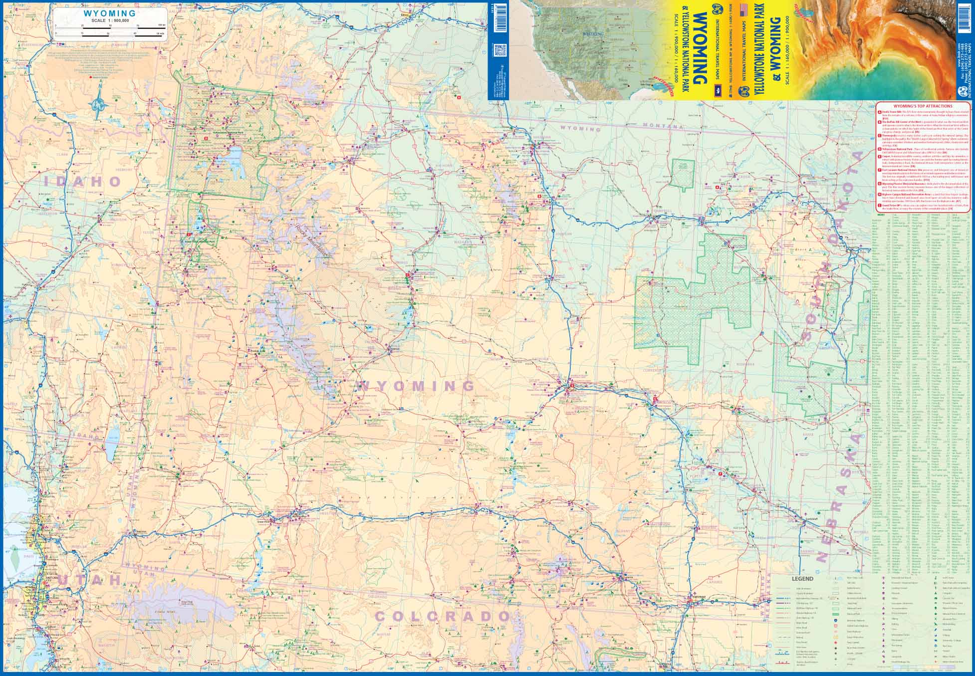 Yellowstone National Park & Wyoming ITM Map 1e